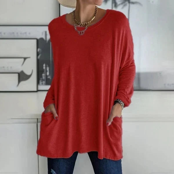 Elettra Brambati™ Blusa a maniche lunghe traspirante con tasca per un comfort senza sforzo