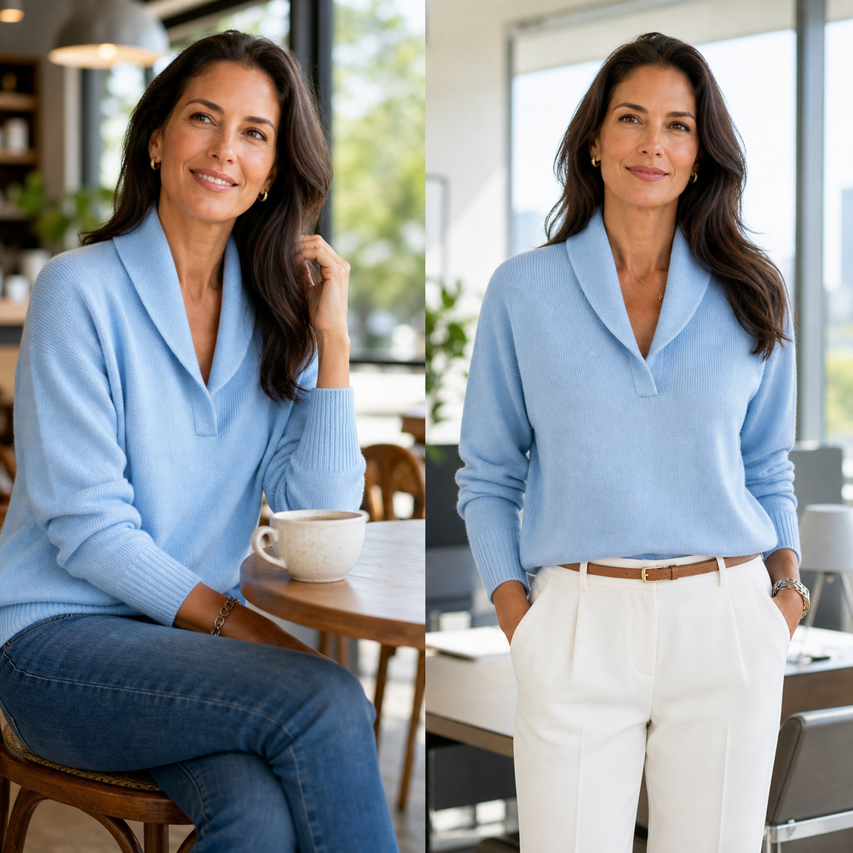 Elettra Buongiorno™ Maglione scollo a V per uno stile quotidiano senza sforzo