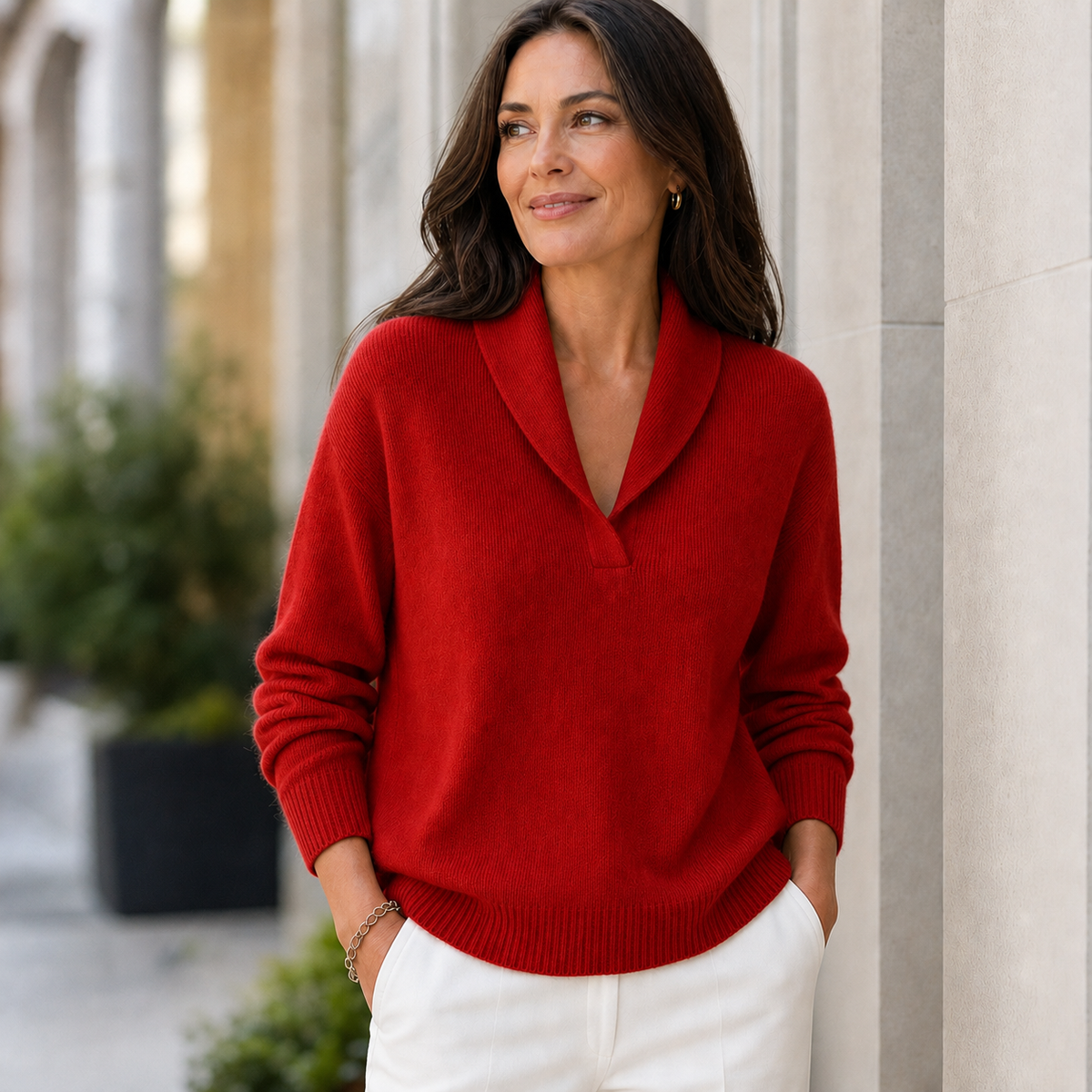 Elettra Buongiorno™ Maglione scollo a V per uno stile quotidiano senza sforzo