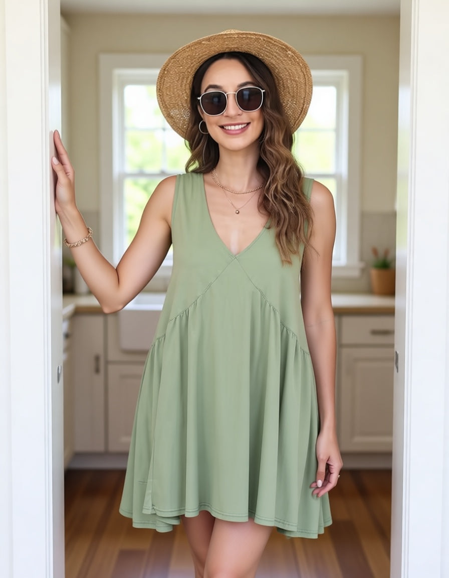 Elisa Soave™ Vestito mini estivo senza maniche leggero come una brezza