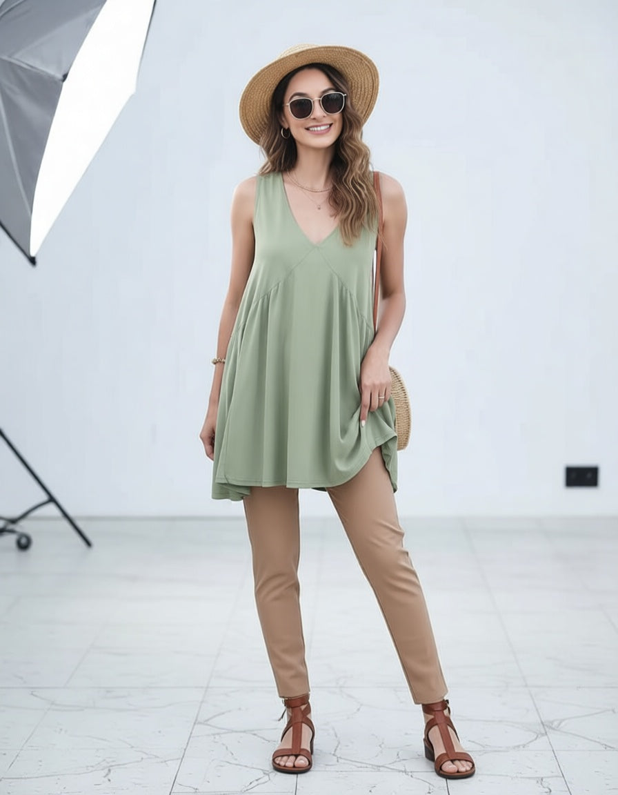 Elisa Soave™ Vestito mini estivo senza maniche leggero come una brezza