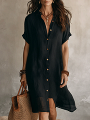 Enrica Bertacchi™ Vestito camicia in lino traspirante