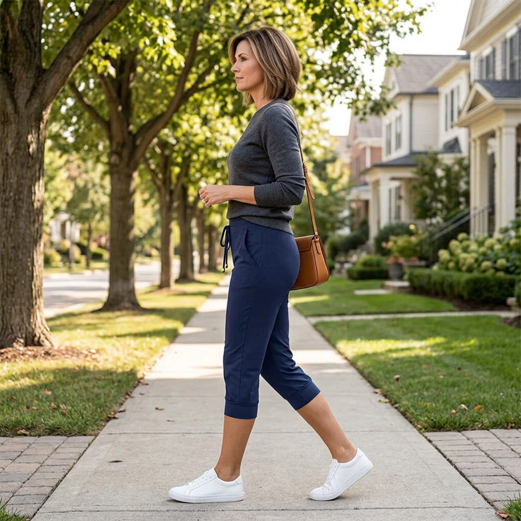 Ernesta Boccaccio™ Pantaloni capri in felpa morbida con tasche laterali