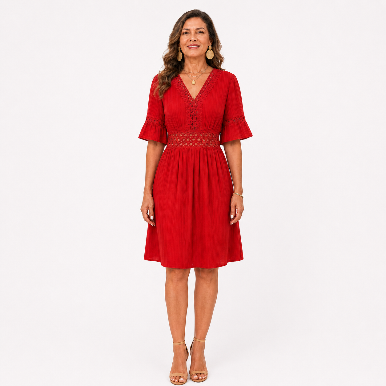 Ester Bolzano™ Abito estivo elegante con scollo a V