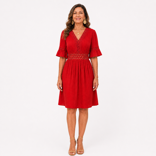 Ester Bolzano™ Abito estivo elegante con scollo a V