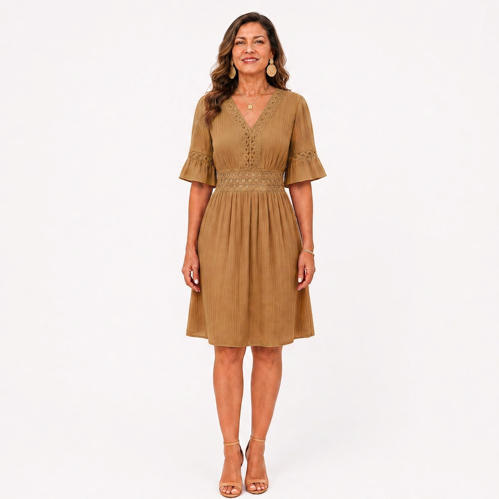 Ester Bolzano™ Abito estivo elegante con scollo a V