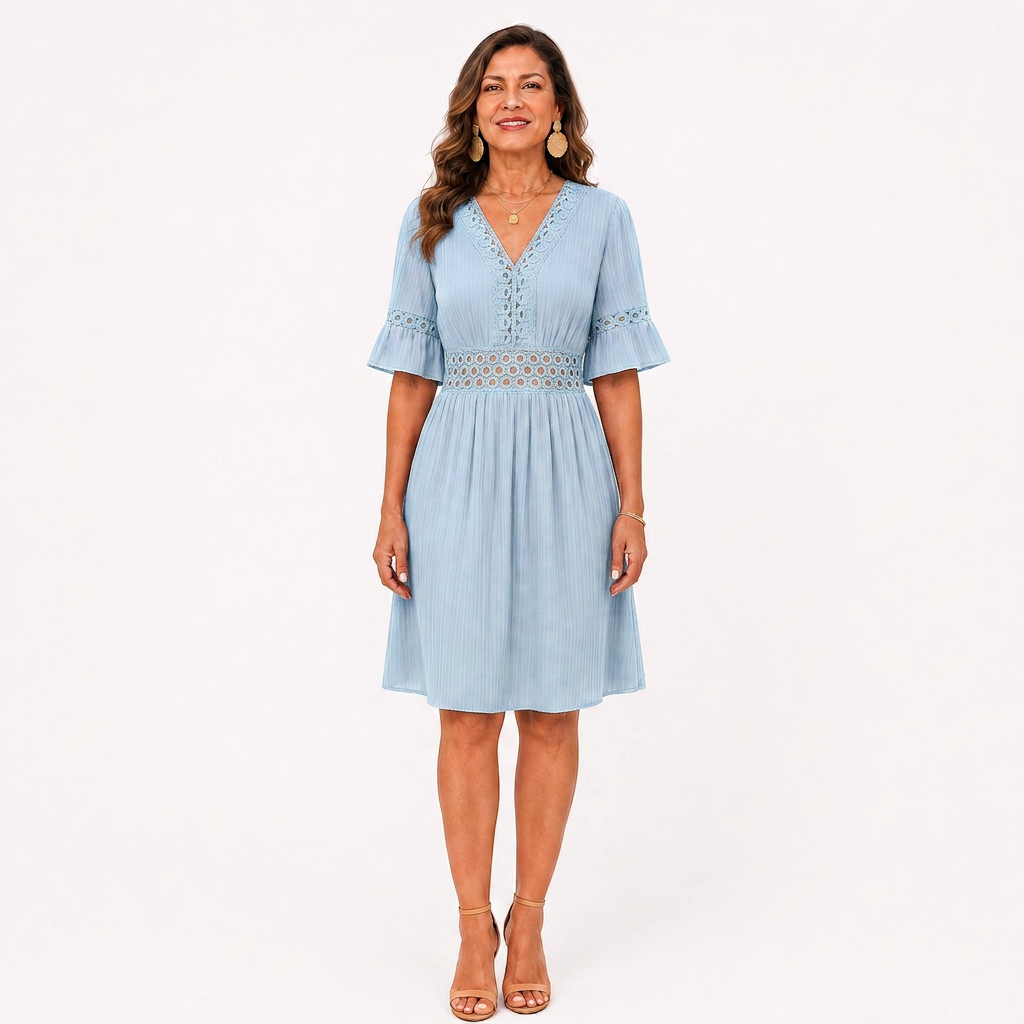 Ester Bolzano™ Abito estivo elegante con scollo a V