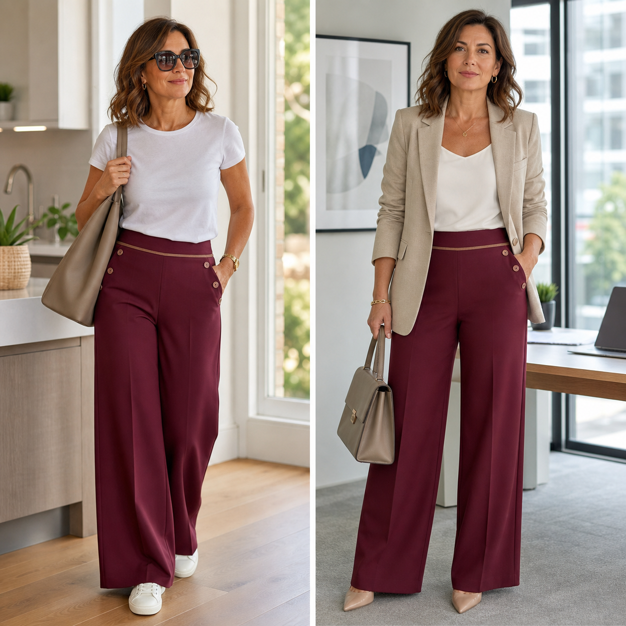Fausta Amato™ Pantaloni a vita alta valorizzanti per un look professionale senza sforzo