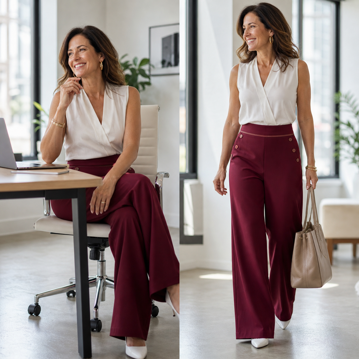 Fausta Amato™ Pantaloni a vita alta valorizzanti per un look professionale senza sforzo