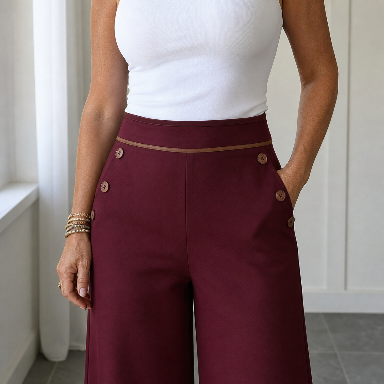 Fausta Amato™ Pantaloni a vita alta valorizzanti per un look professionale senza sforzo