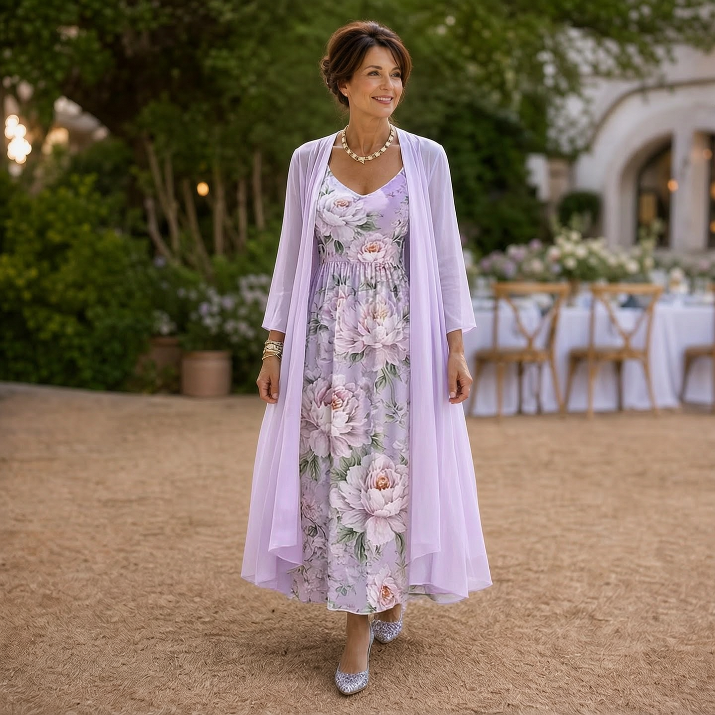Fausta Rovatti™ Set con abito maxi floreale per un'eleganza senza sforzo