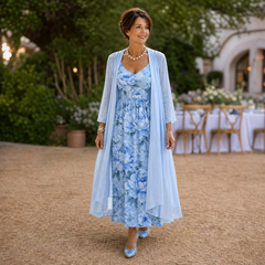 Fausta Rovatti™ Set con abito maxi floreale per un'eleganza senza sforzo
