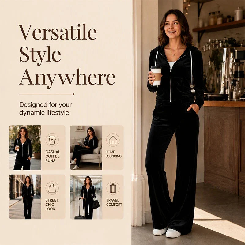 Federica Baronetti™ Set felpa con cappuccio e pantaloni a zampa