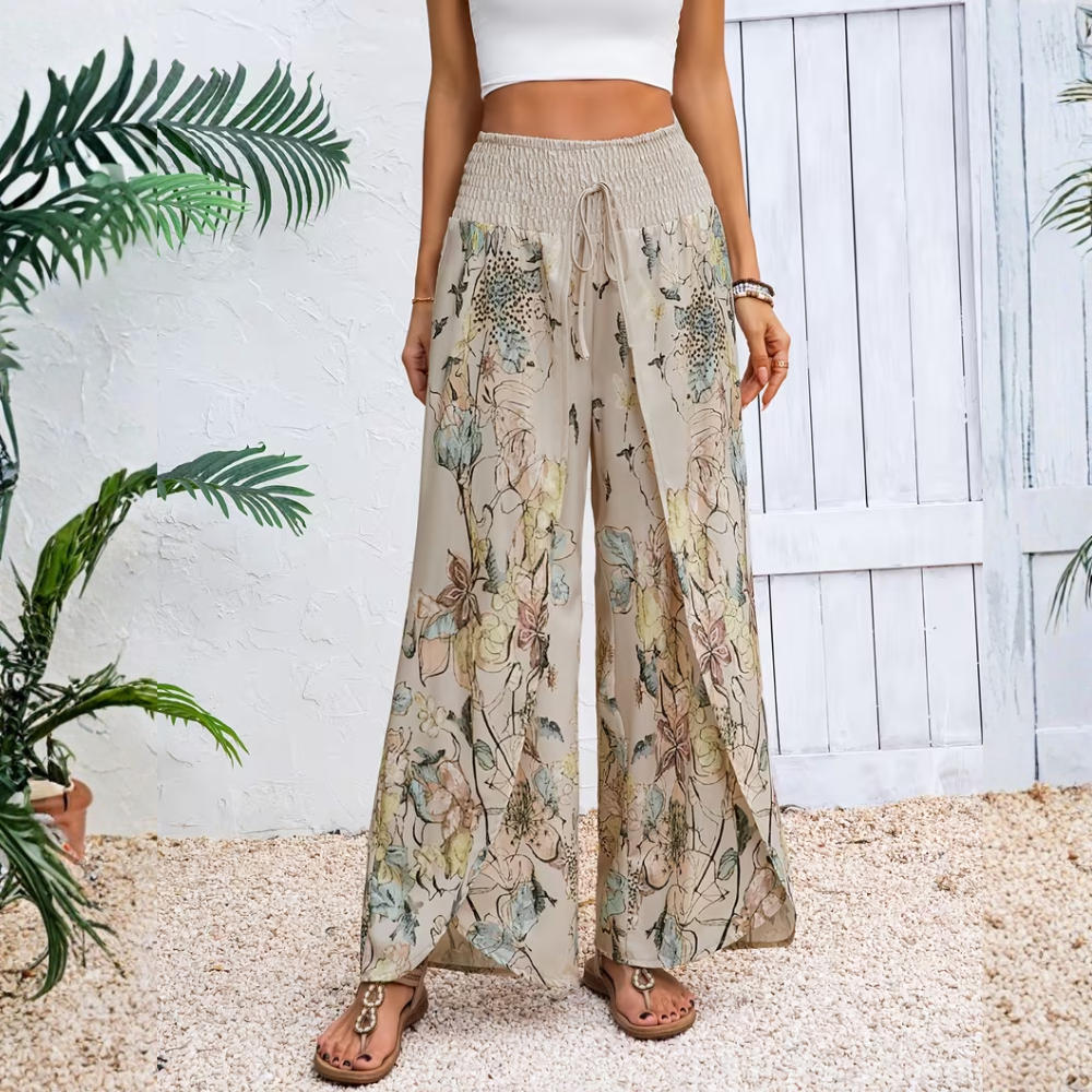 Fernanda Bottini™ Pantaloni a gamba larga stampati e fluenti
