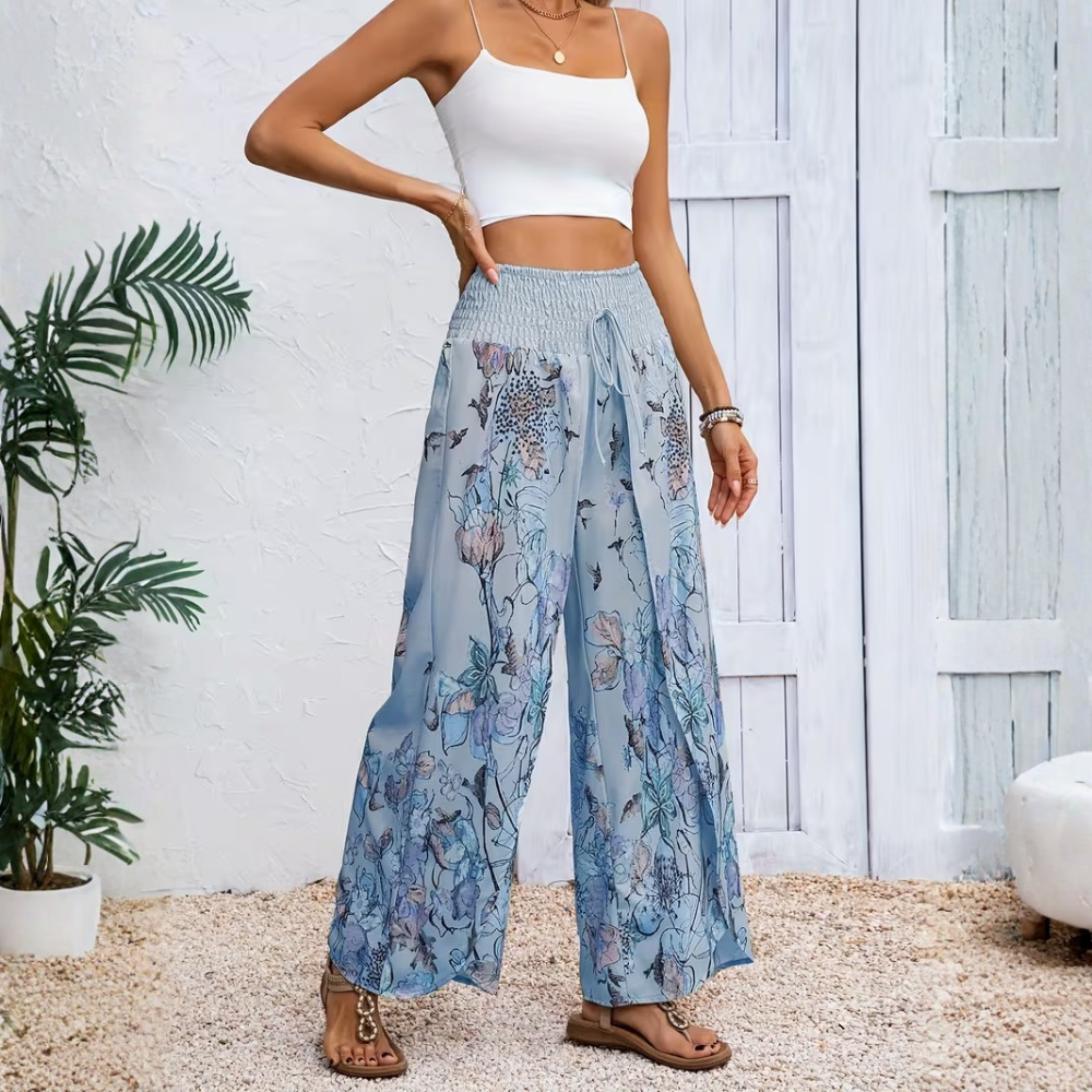 Fernanda Bottini™ Pantaloni a gamba larga stampati e fluenti