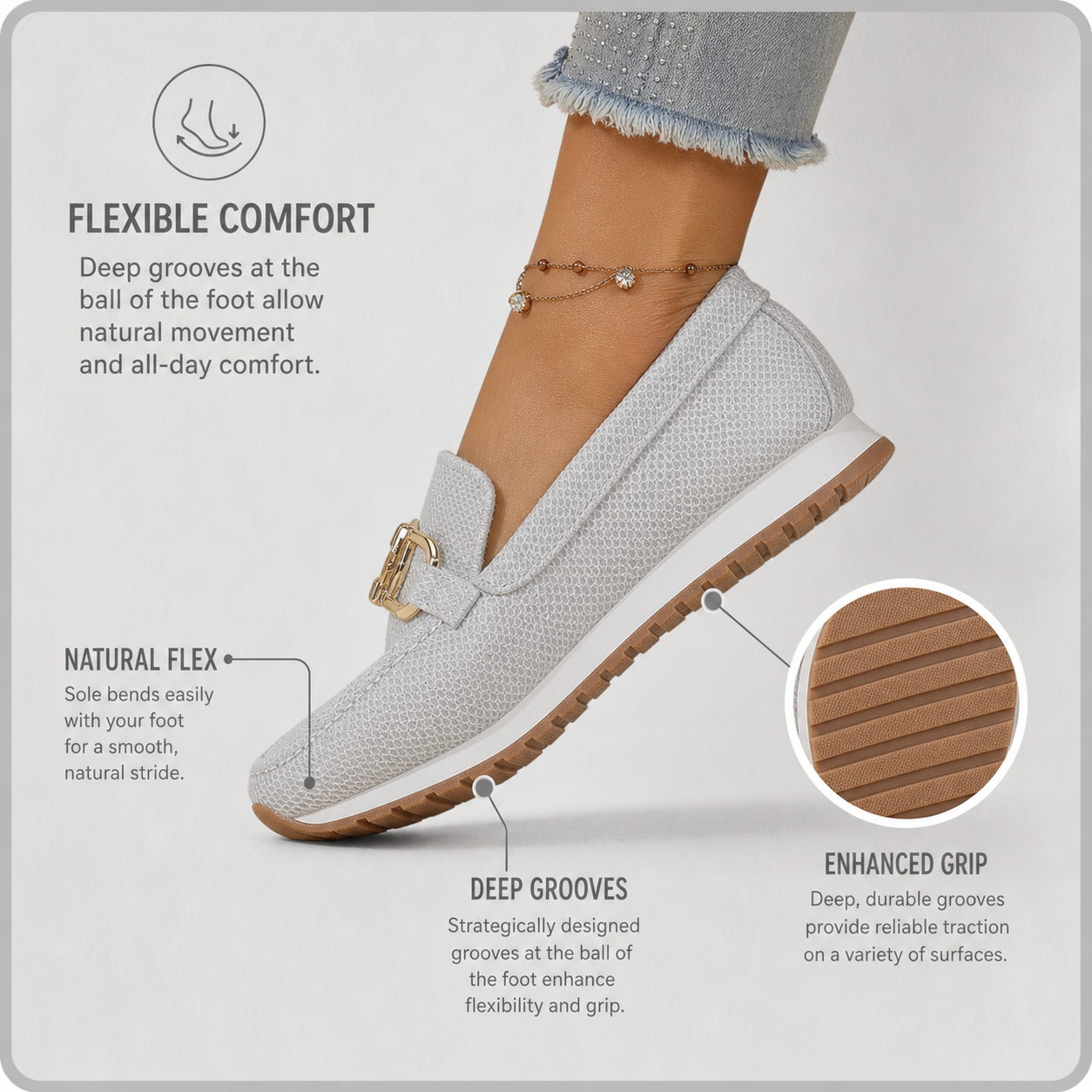 FlexiArch Pro+™ Mocassini in rete traspirante per camminare senza dolore