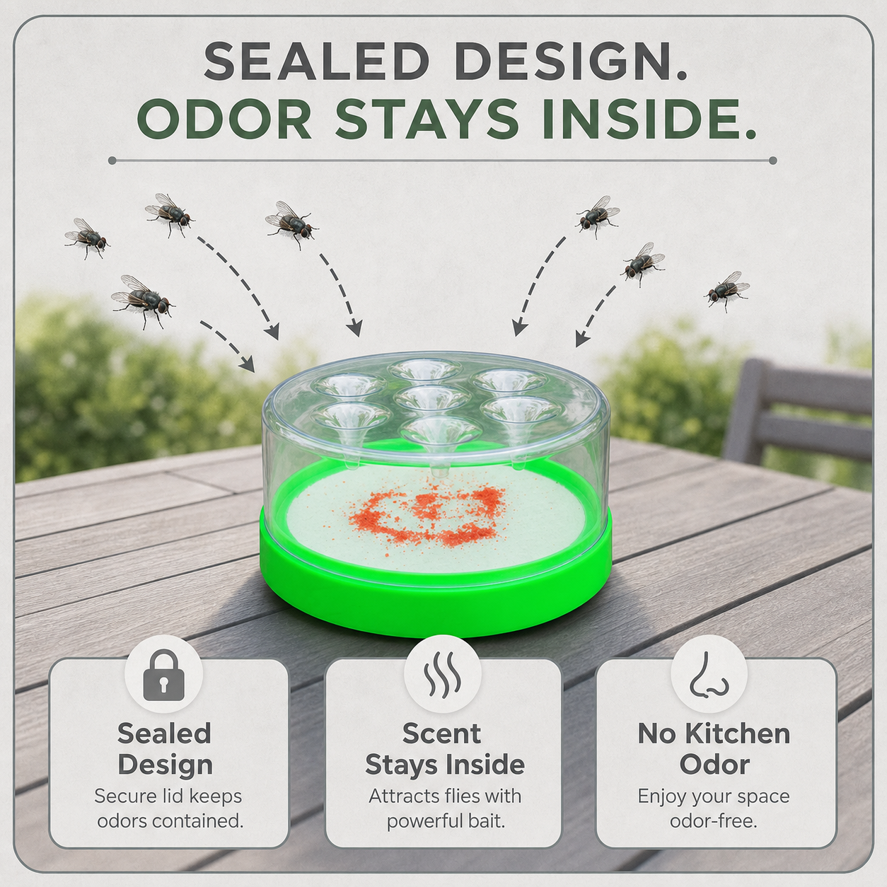 FlyAway Pro™ Trappola per mosche riutilizzabile per case senza prodotti chimici