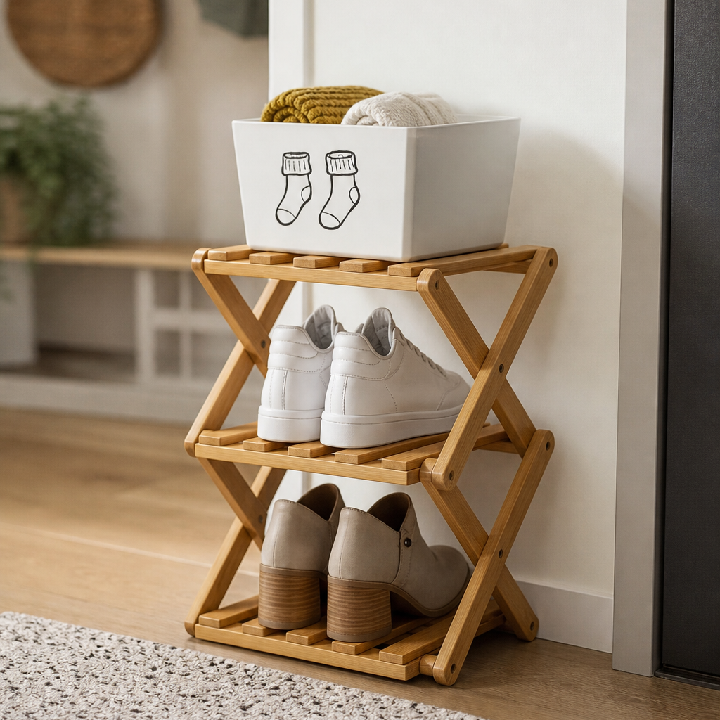 FoldNest™ Scarpiera pieghevole per ingressi ordinati