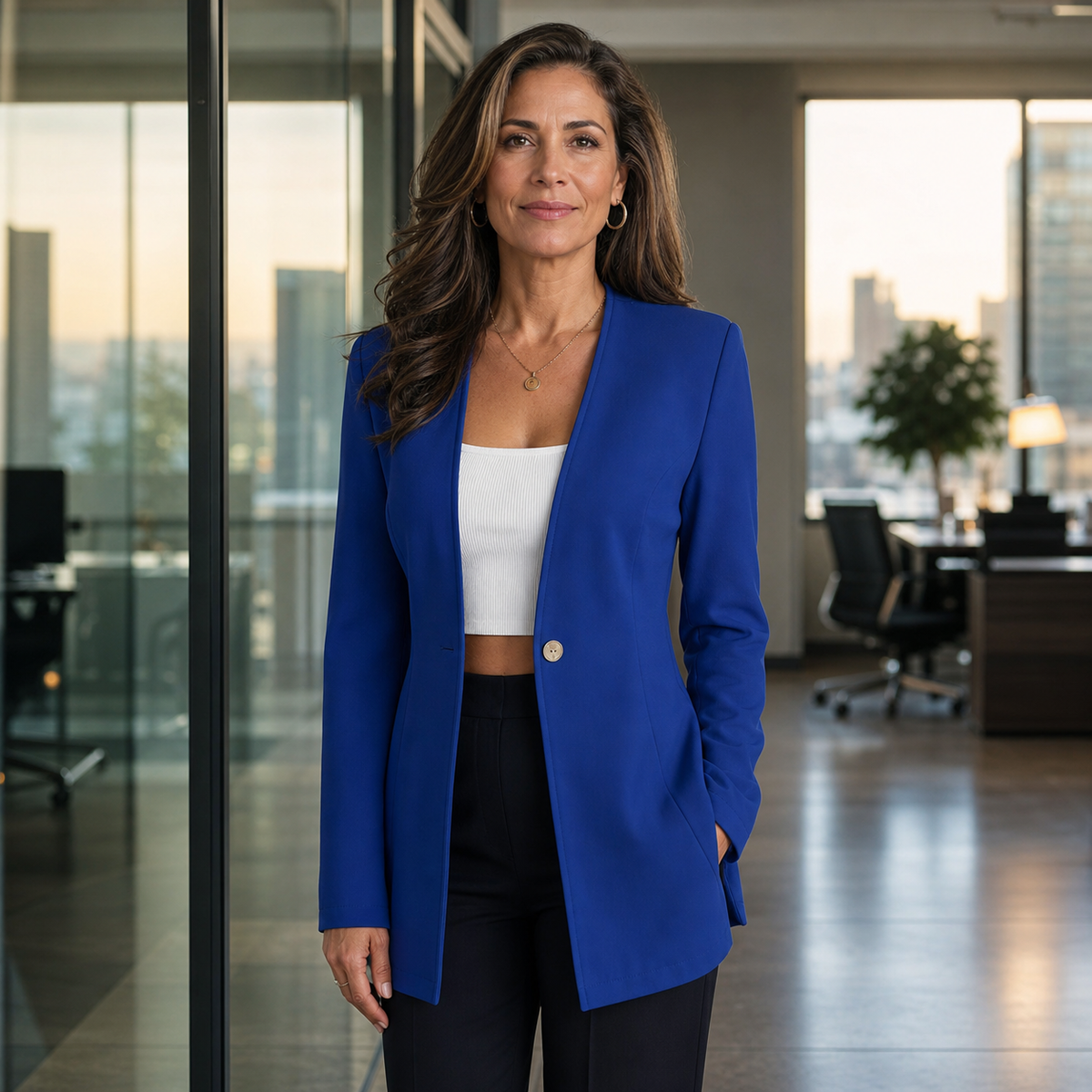 Fulvia Palmieri™ Blazer versatile a un bottone per lavoro e weekend