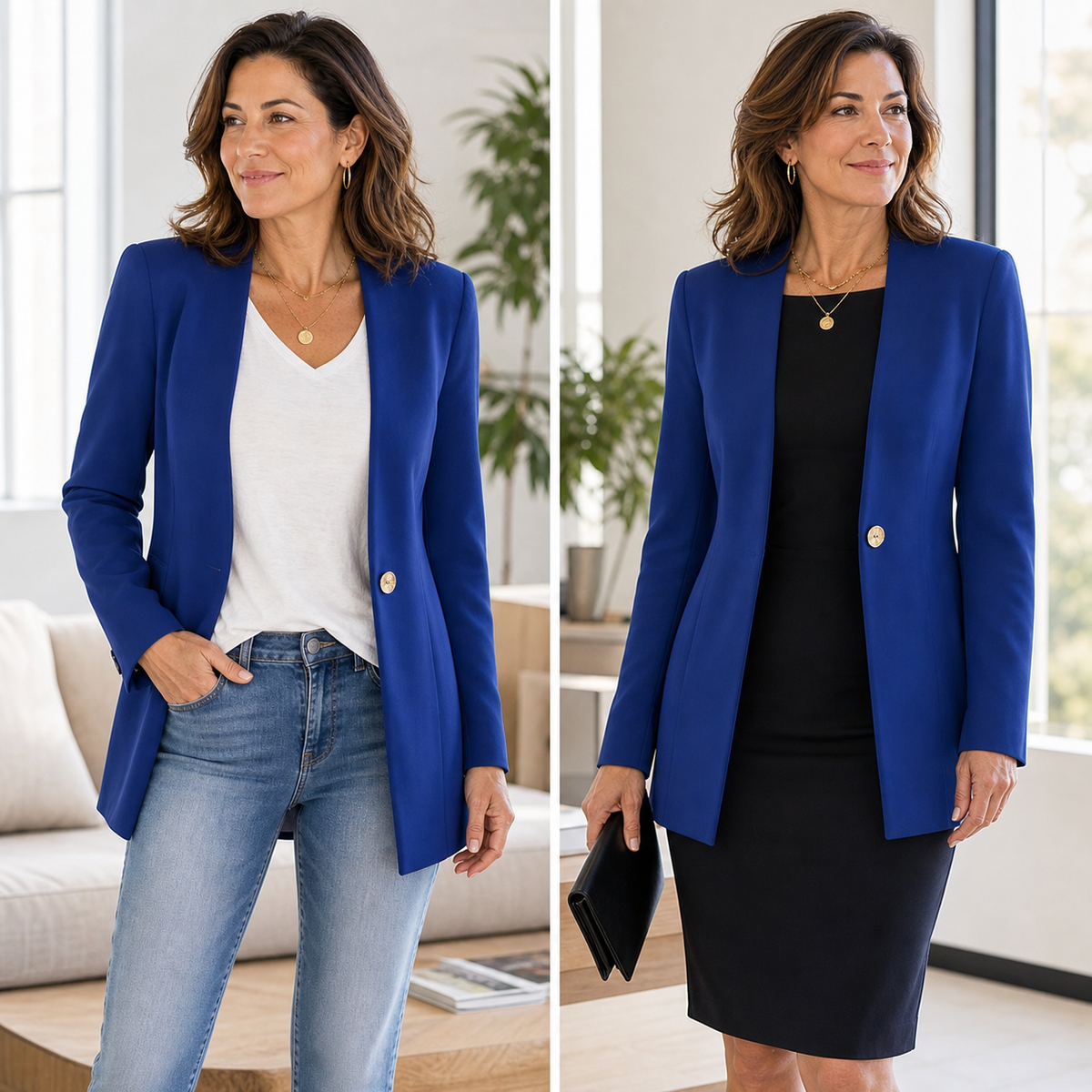 Fulvia Palmieri™ Blazer versatile a un bottone per lavoro e weekend