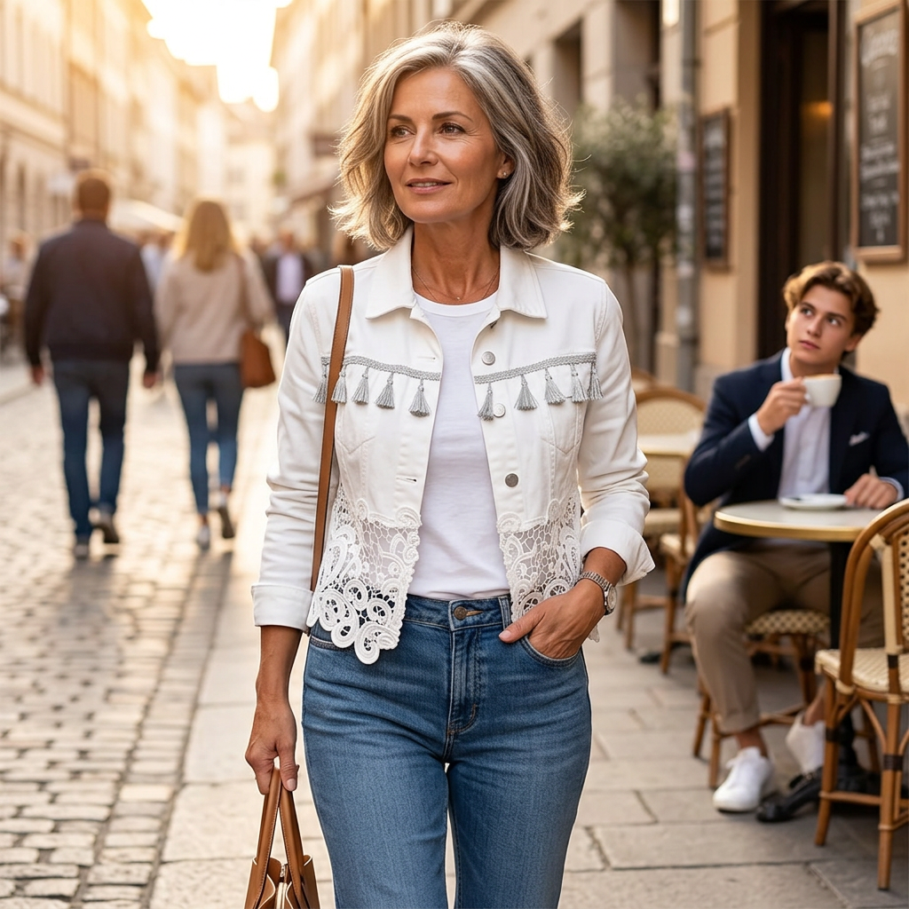 Gabriella Della Valle™ Giacca versatile con delicati inserti in pizzo