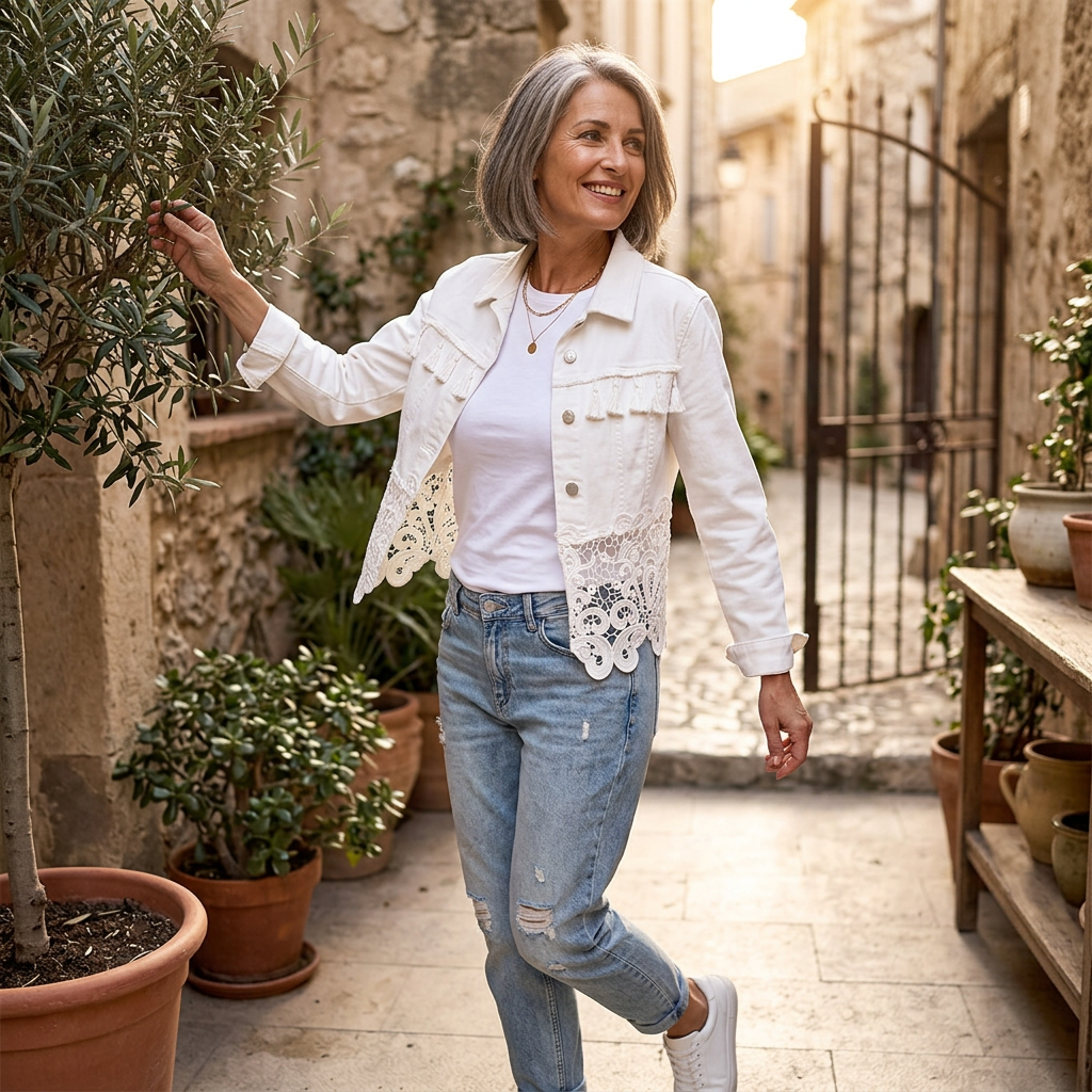 Gabriella Della Valle™ Giacca versatile con delicati inserti in pizzo