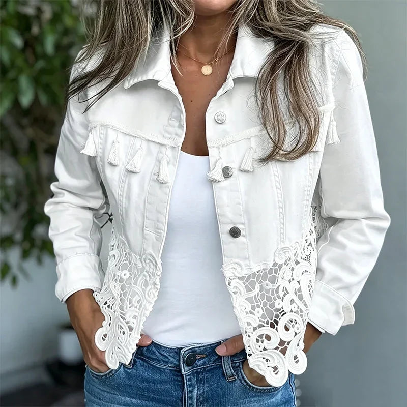 Gabriella Della Valle™ Giacca versatile con delicati inserti in pizzo