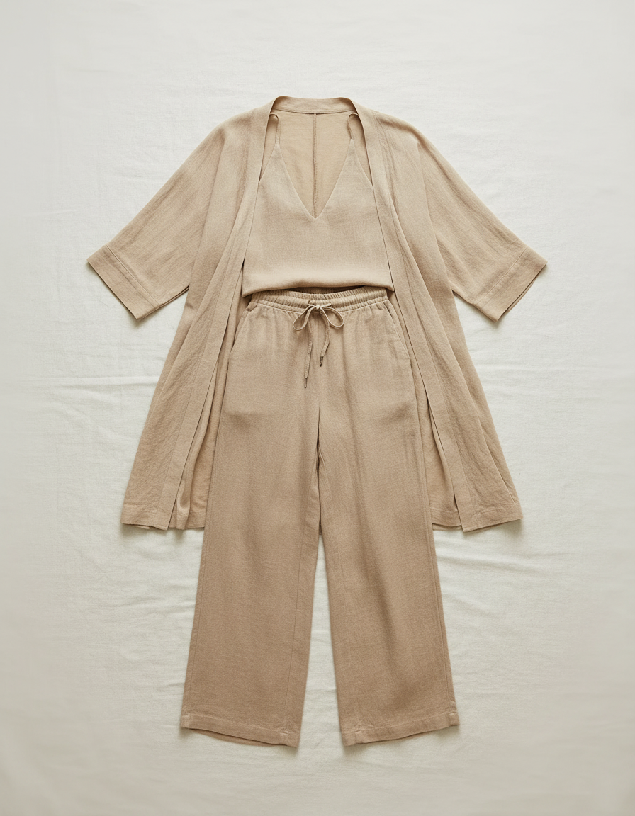 Gabriella Leone™ Set tre pezzi elegante con cardigan e pantaloni
