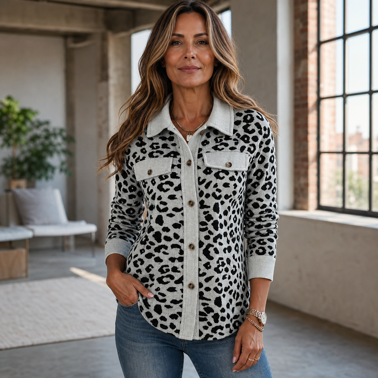 Galatea Belmonte™ Cardigan animalier per look stratificati senza sforzo