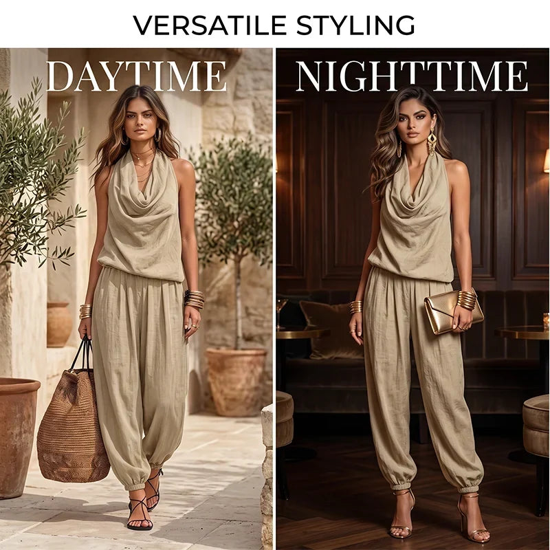 Gelsomina Brentani™ Tuta con scollo all'americana drappeggiata per uno stile senza sforzo