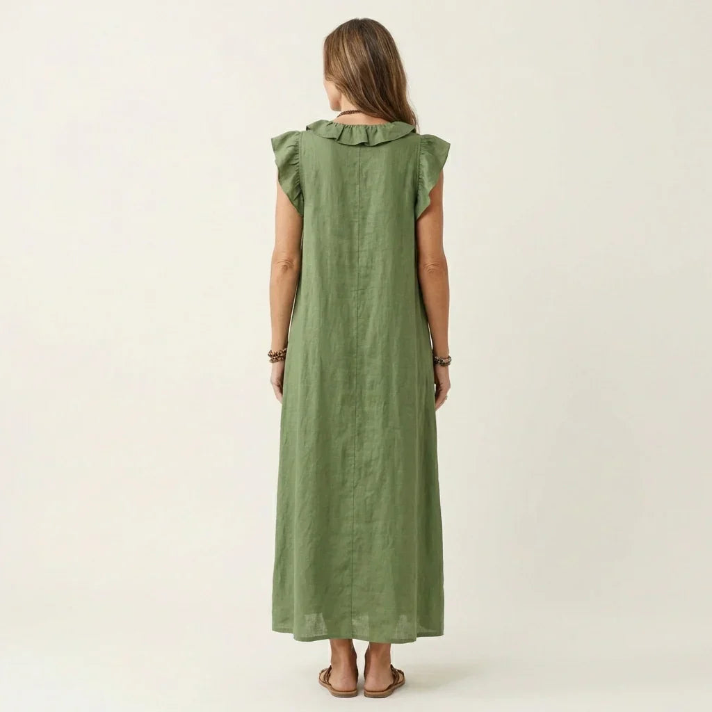 Gelsomina Stradiotto™ Maxi dress fluido con volant per uno stile senza sforzo