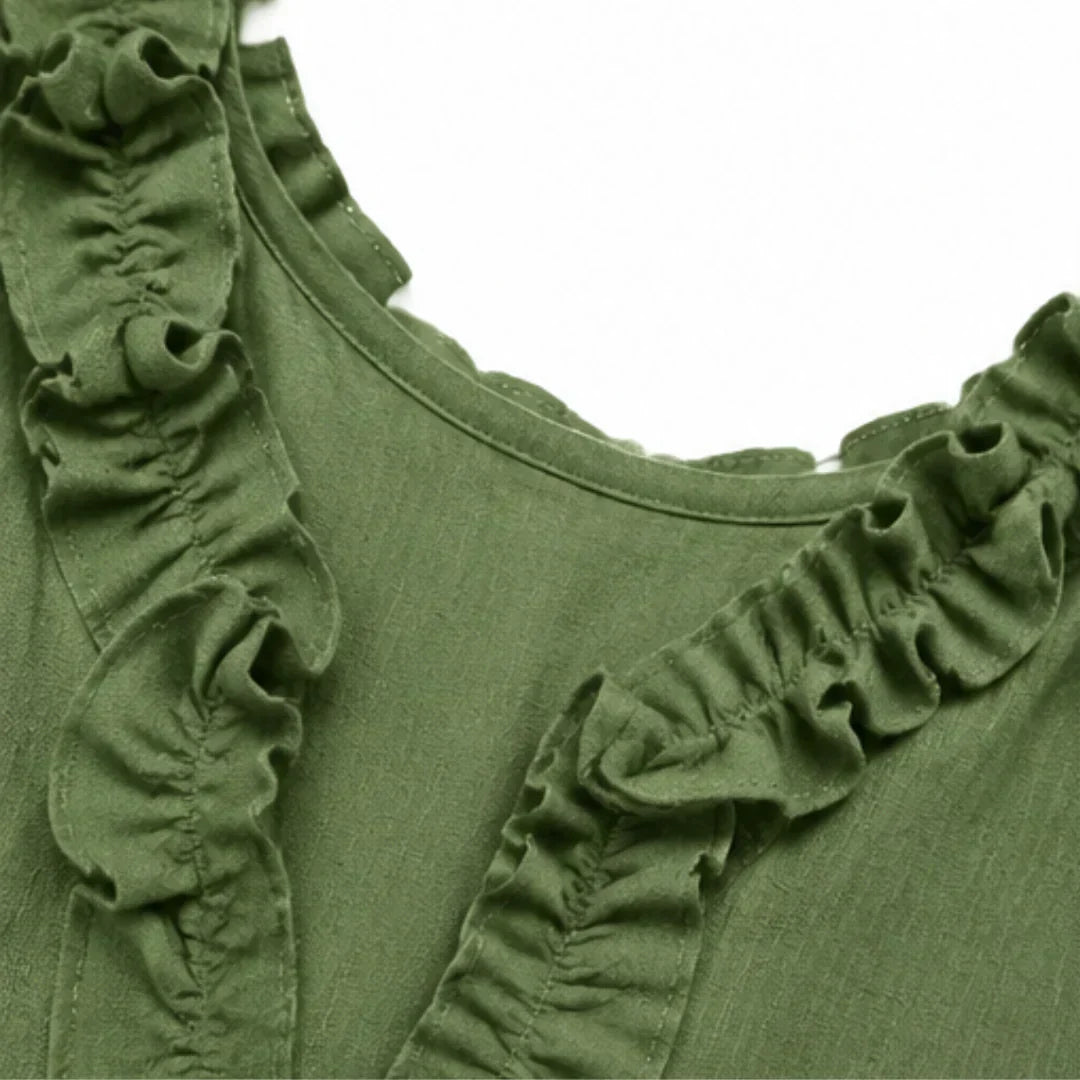 Gelsomina Stradiotto™ Maxi dress fluido con volant per uno stile senza sforzo