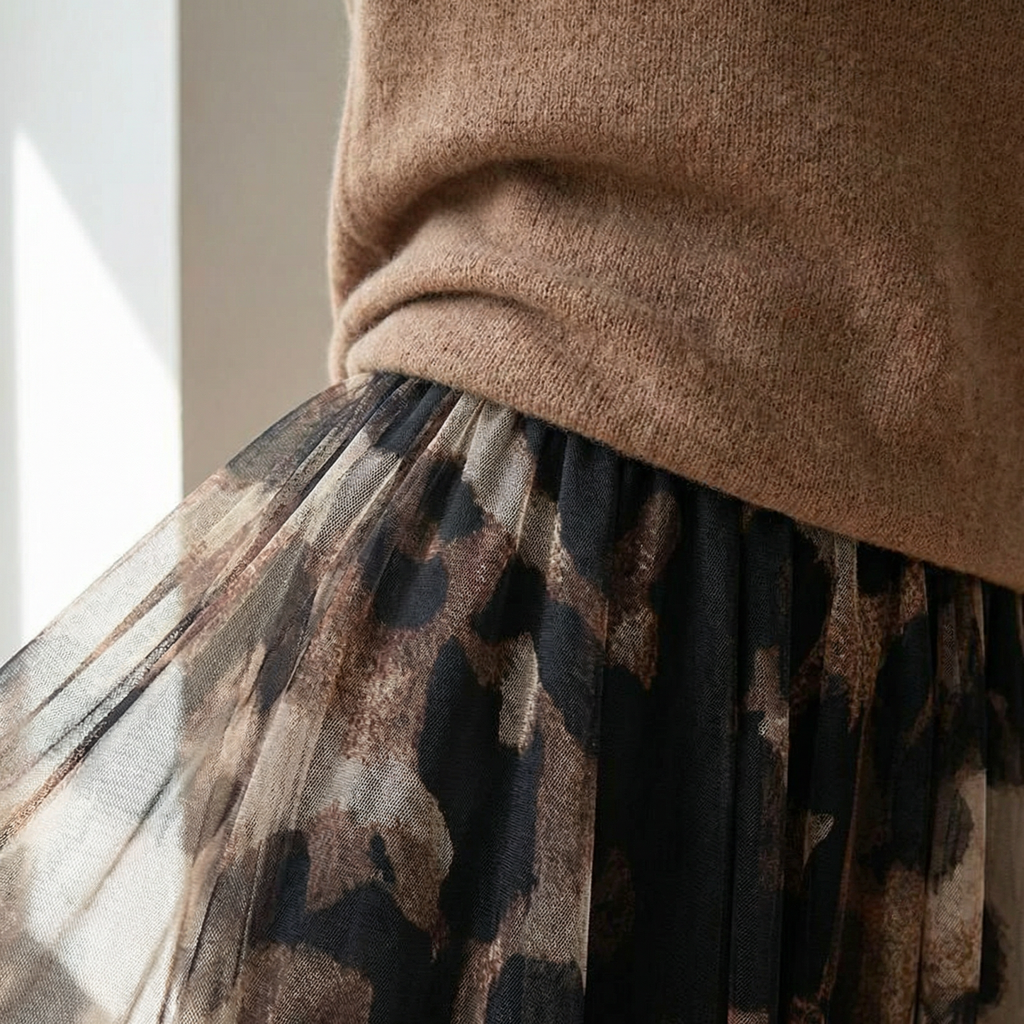 Giulia Greco™ set maglione e gonna leopardato senza sforzo