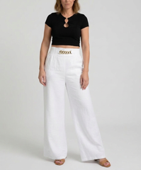 Carmela Catenozzi™ Pantaloni a gamba larga con catena elevated collection