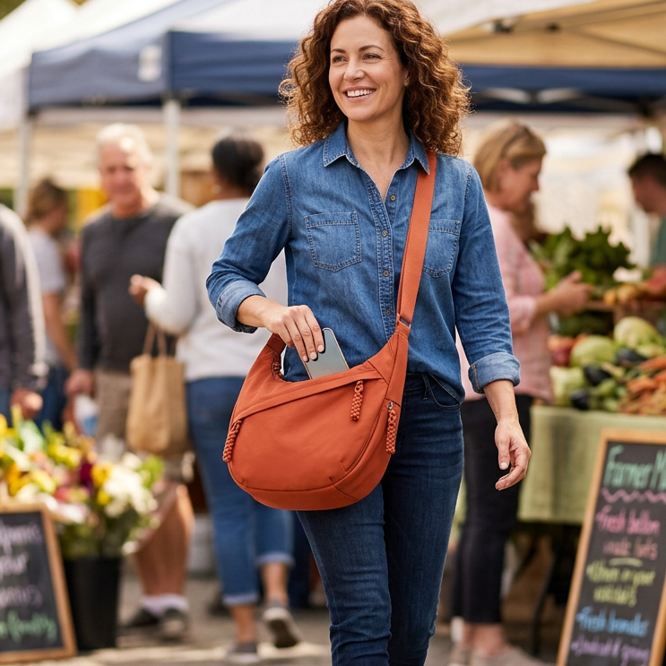 CompactCarry Pro™ Borsa a tracolla minimalista in nylon