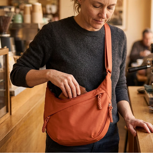 CompactCarry Pro™ Borsa a tracolla minimalista in nylon