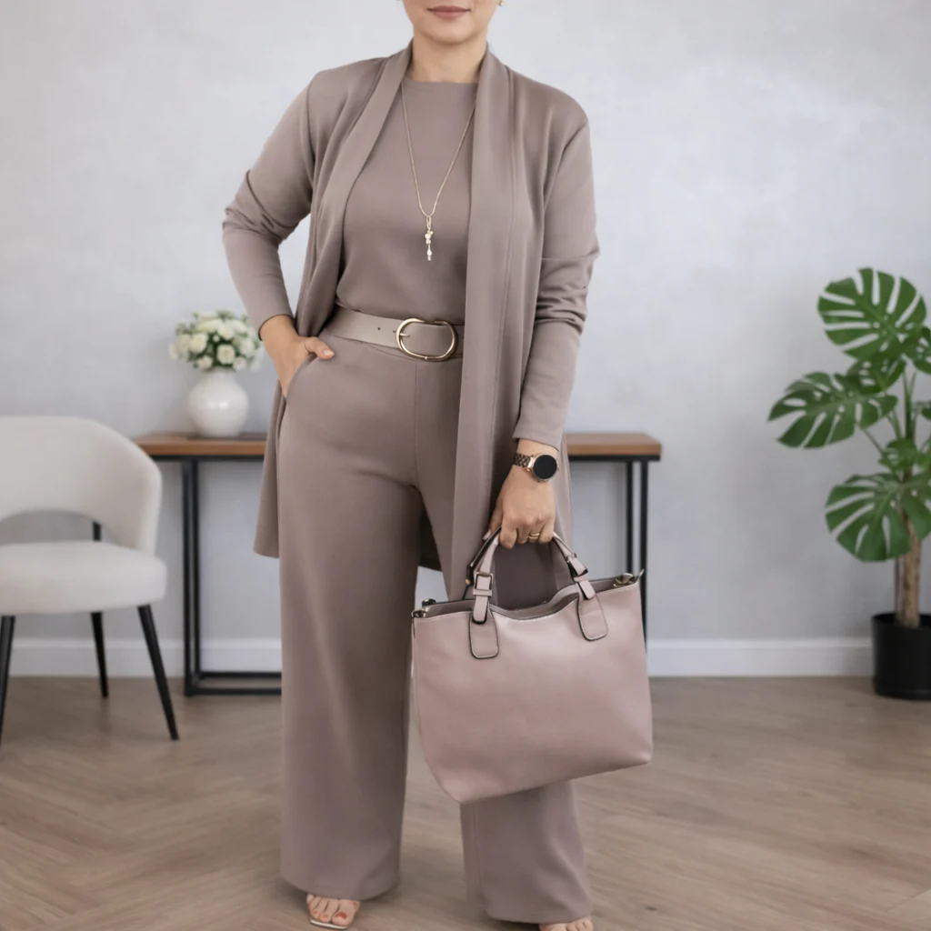 Giulia Carrozzi™ Elegante coordinato 3 pezzi con cardigan