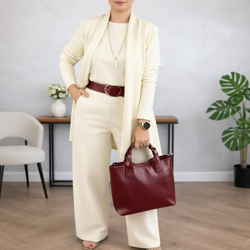 Giulia Carrozzi™ Elegante coordinato 3 pezzi con cardigan