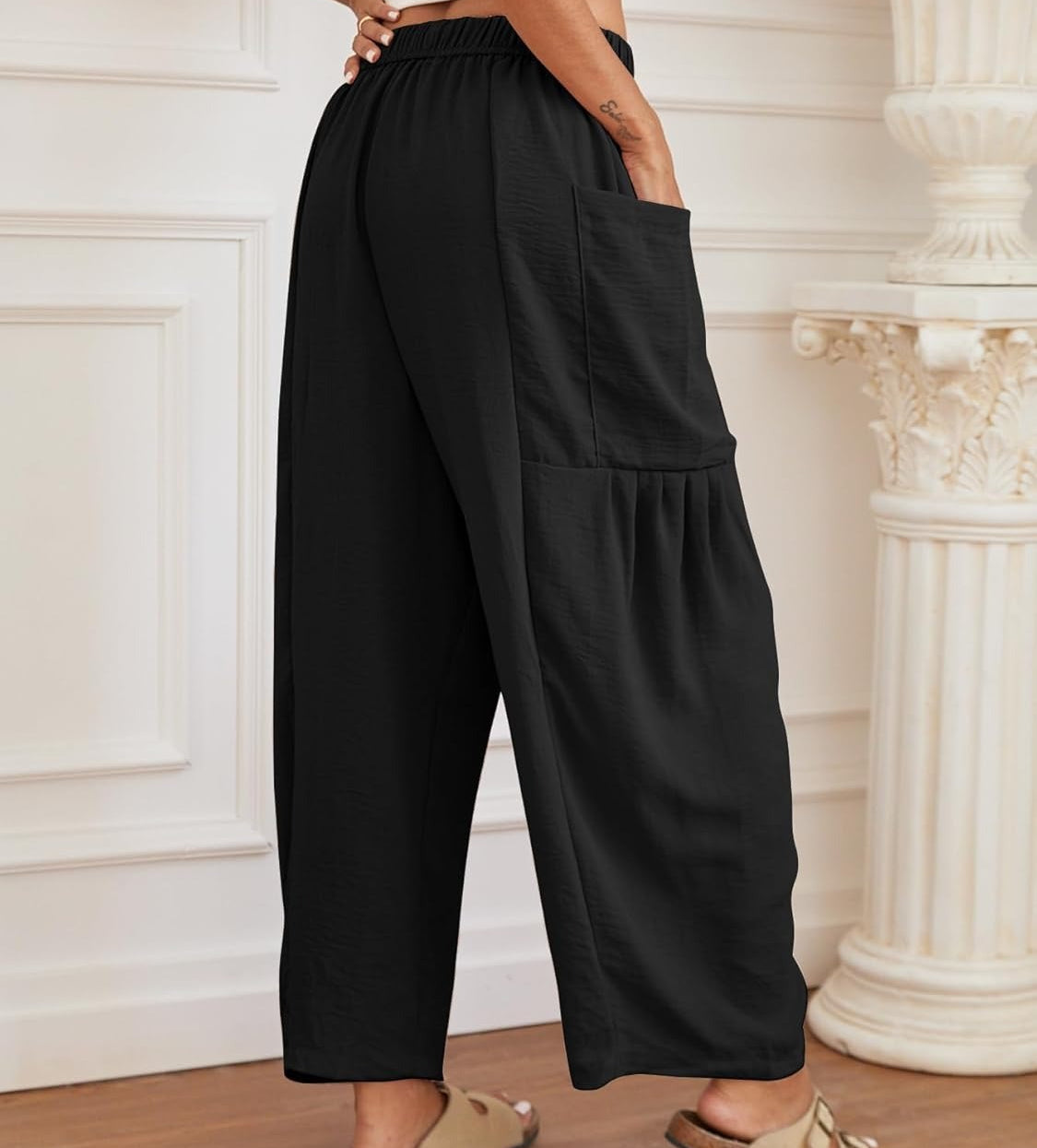 Pantaloni a gamba larga in lino traspirante Giuseppina Mancini™