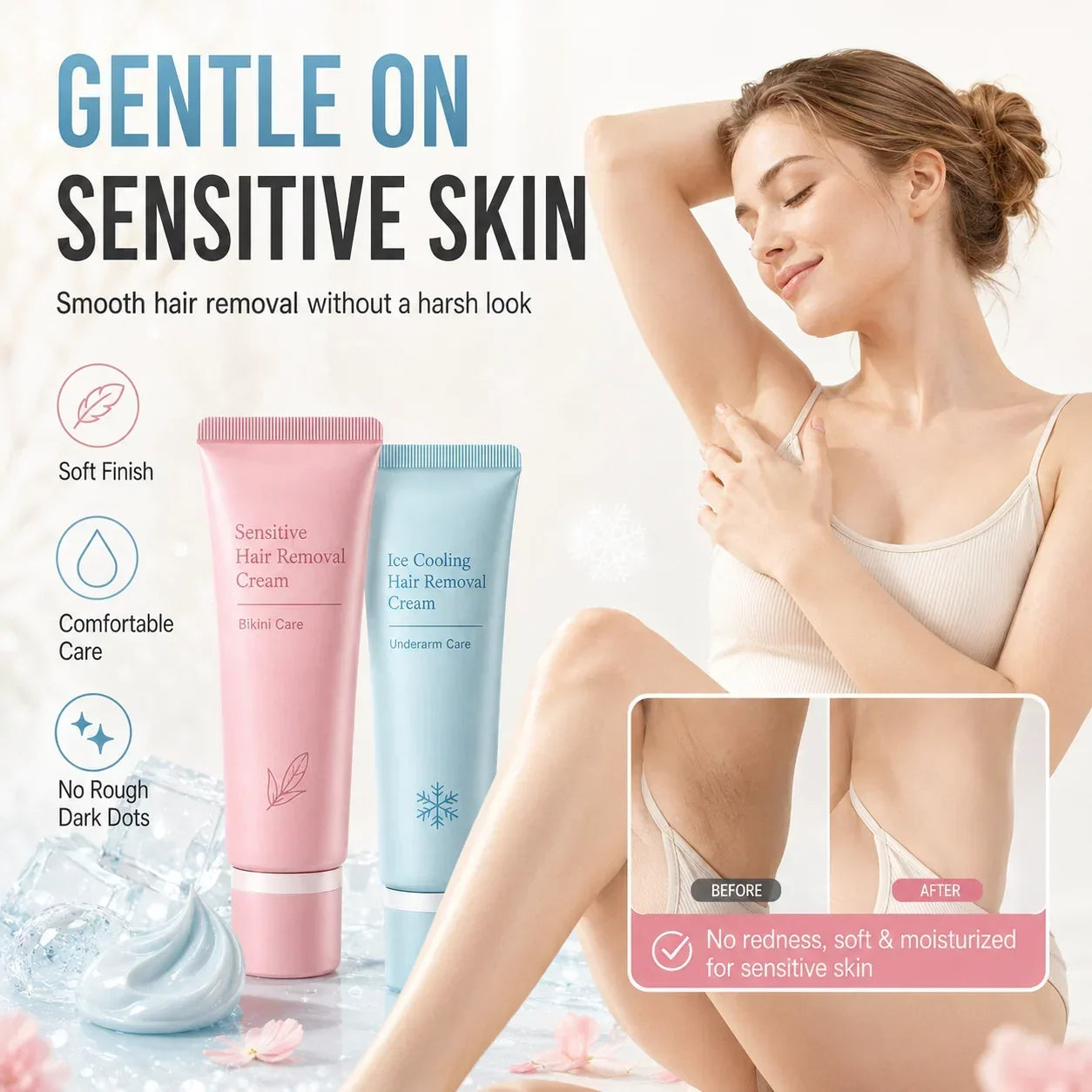Glacène™ Crema depilatoria delicata per pelli sensibili