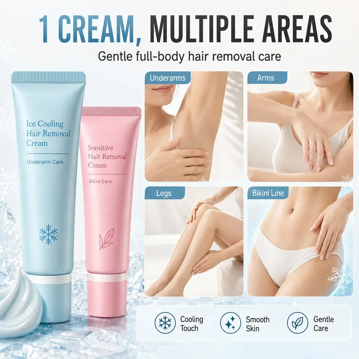 Glacène™ Crema depilatoria delicata per pelli sensibili