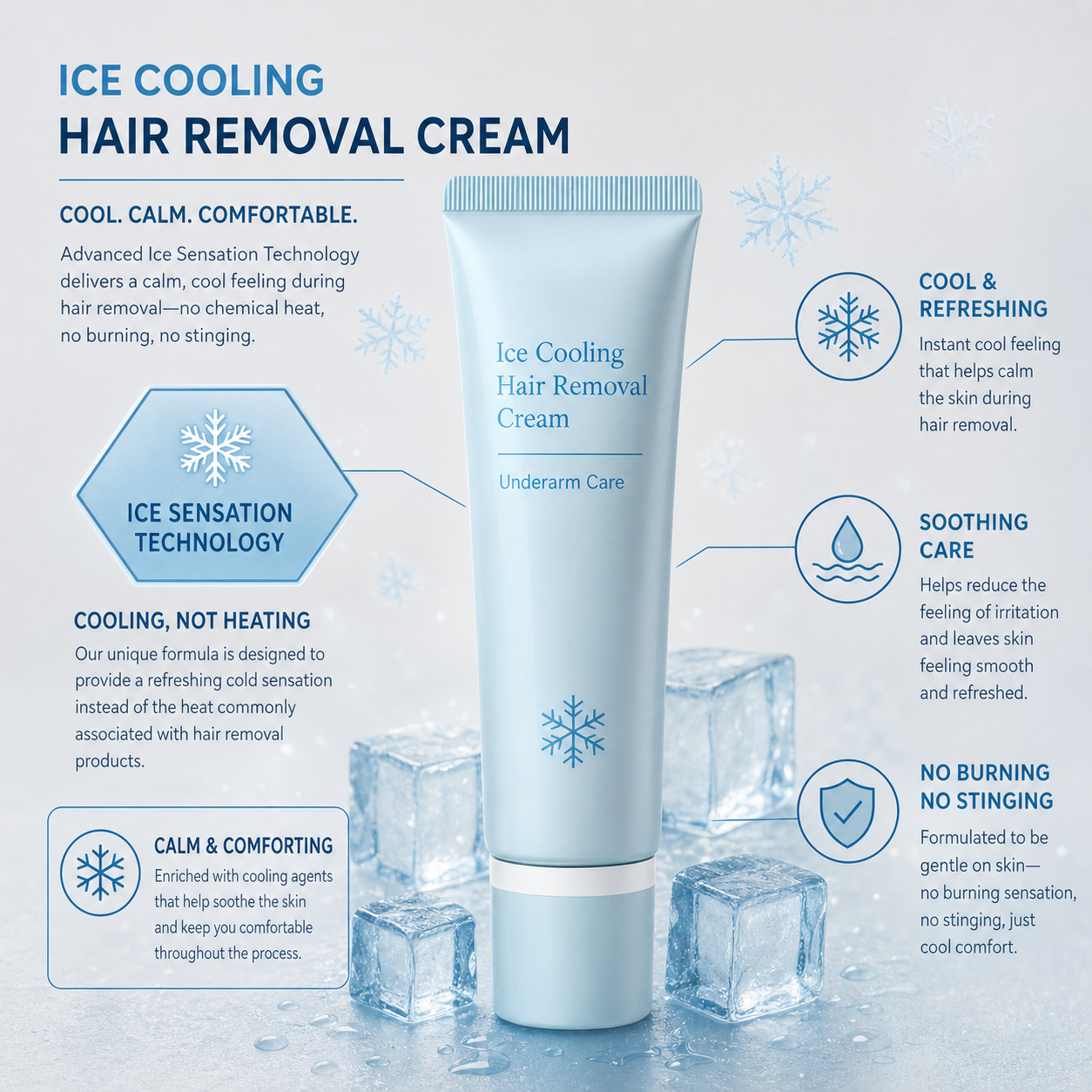 Glacène™ Crema depilatoria delicata per pelli sensibili