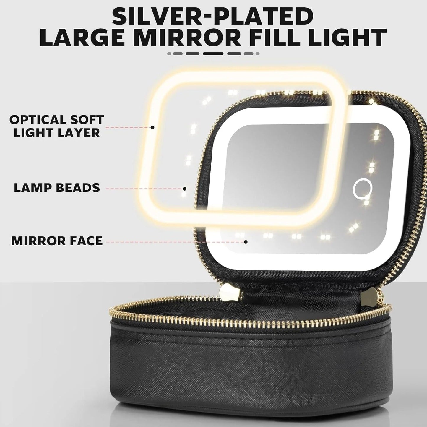 GlowKit Pro+™ Pochette trucco compatta con specchio LED