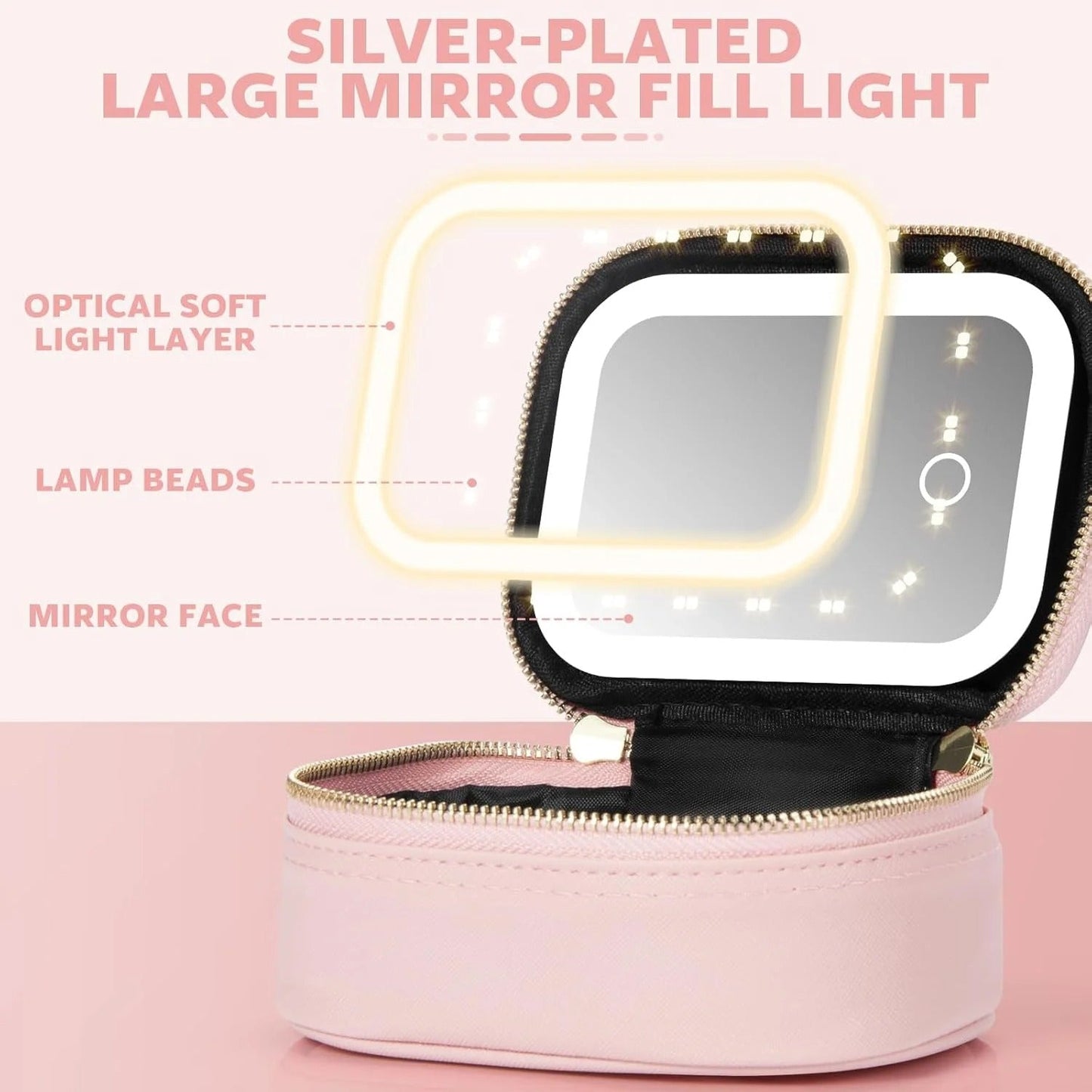 GlowKit Pro+™ Pochette trucco compatta con specchio LED