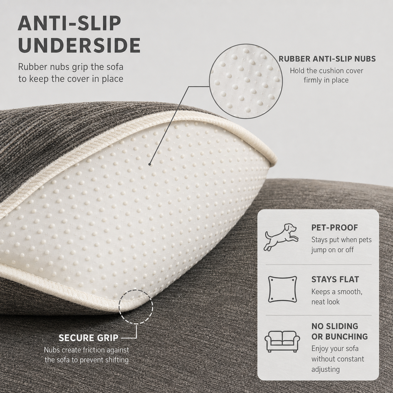 GripStay™ Copridivano in ciniglia per la protezione dagli animali domestici