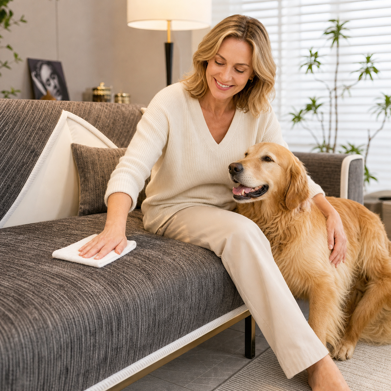 GripStay™ Copridivano in ciniglia per la protezione dagli animali domestici
