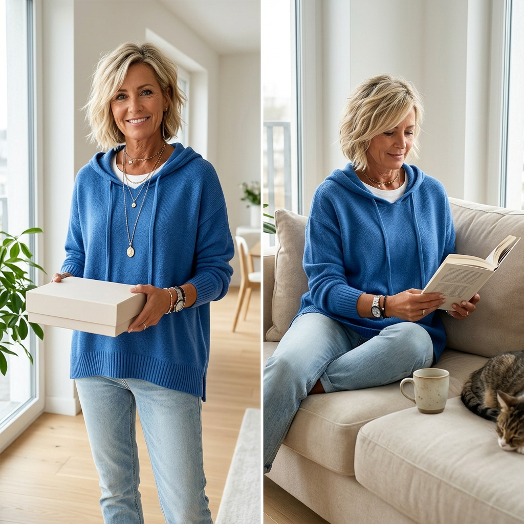 Ida Angelini™ Felpa con cappuccio comoda per ogni giorno