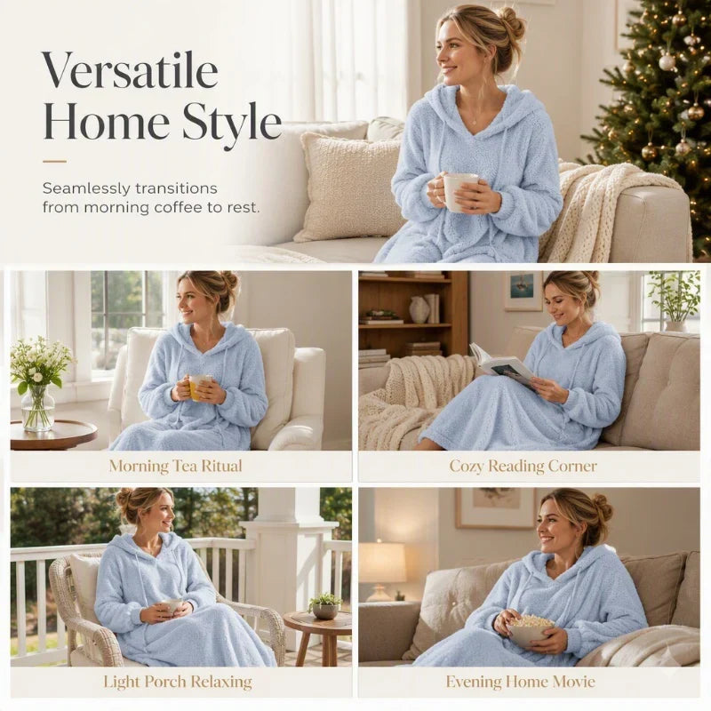 Ignazia Garofalo™ Vestito lounge in pile con cappuccio per le giornate fredde