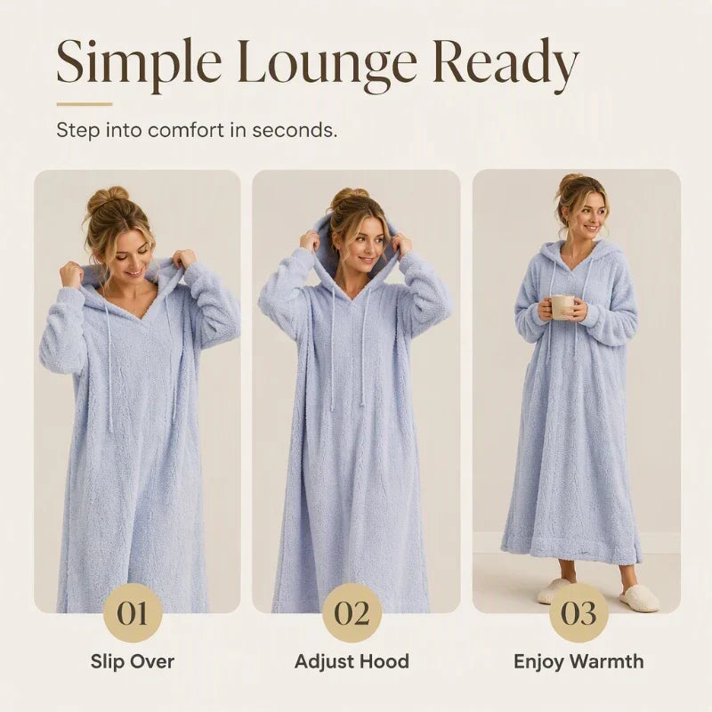 Ignazia Garofalo™ Vestito lounge in pile con cappuccio per le giornate fredde