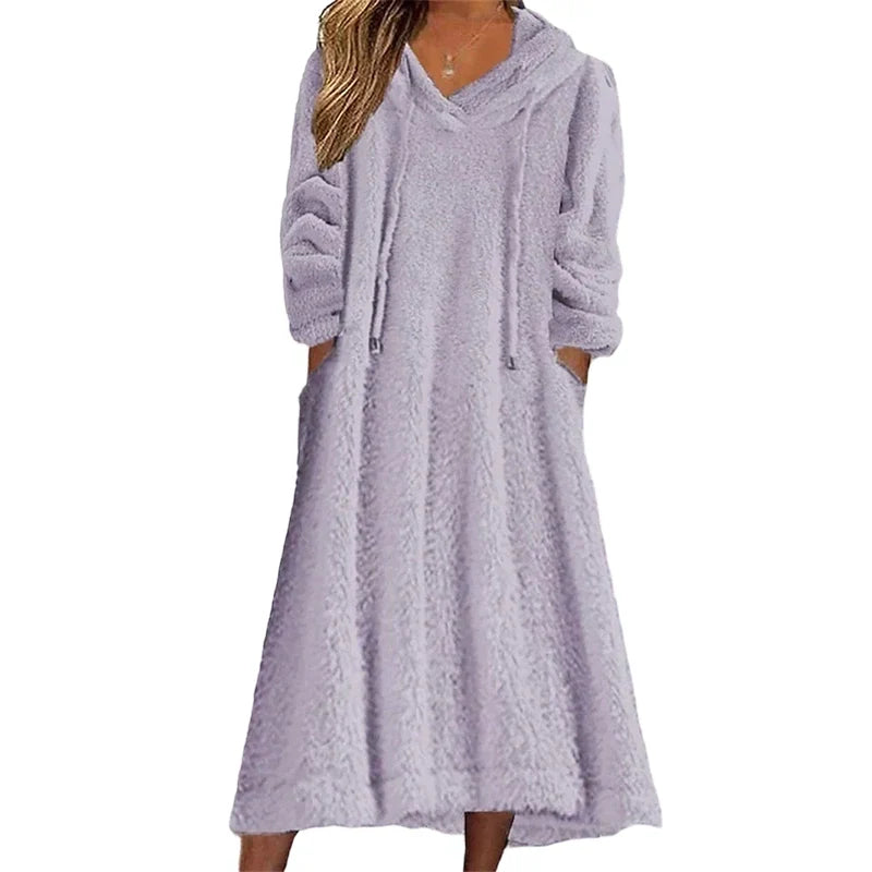 Ignazia Garofalo™ Vestito lounge in pile con cappuccio per le giornate fredde